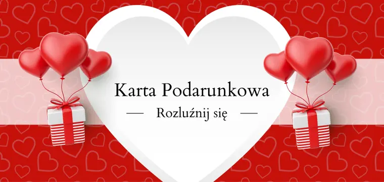 Karta podarunkowa na masaż w walentynkowym wzorze z sercem