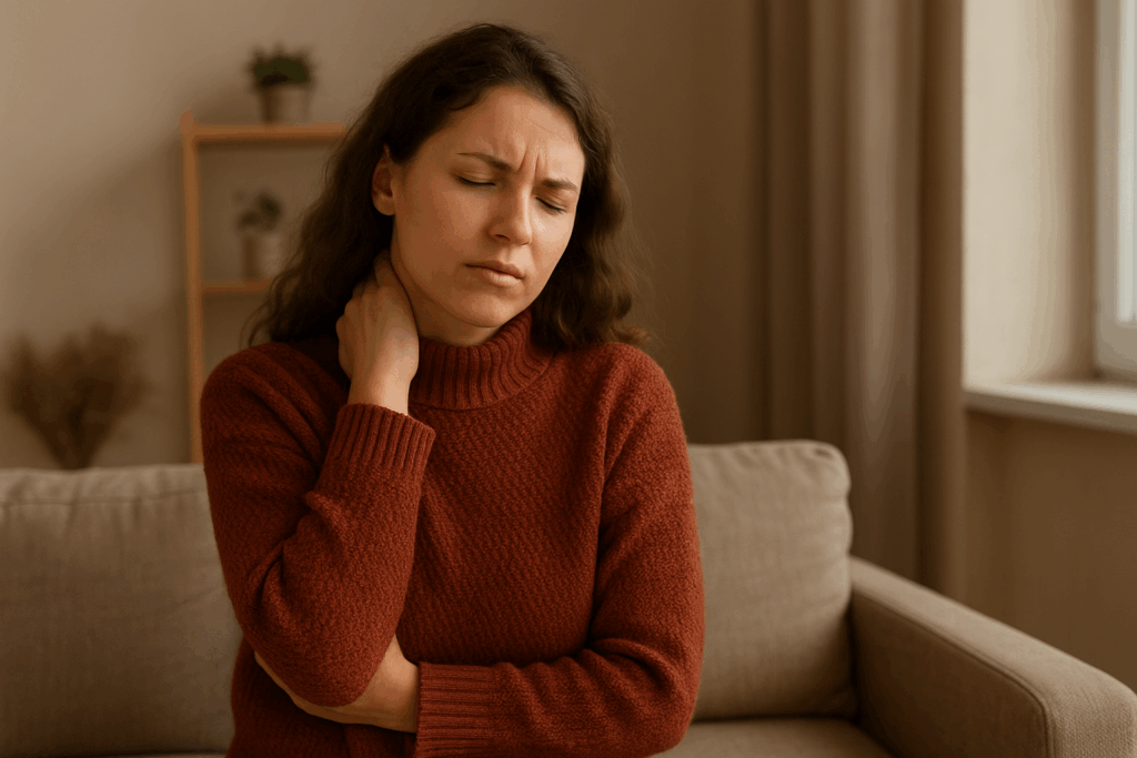 Ból karku i napięte mięśnie jesienią.